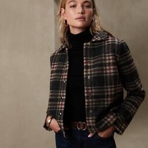 Banana Republic Plaid Short Jacket